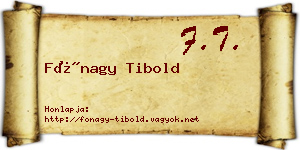 Fónagy Tibold névjegykártya